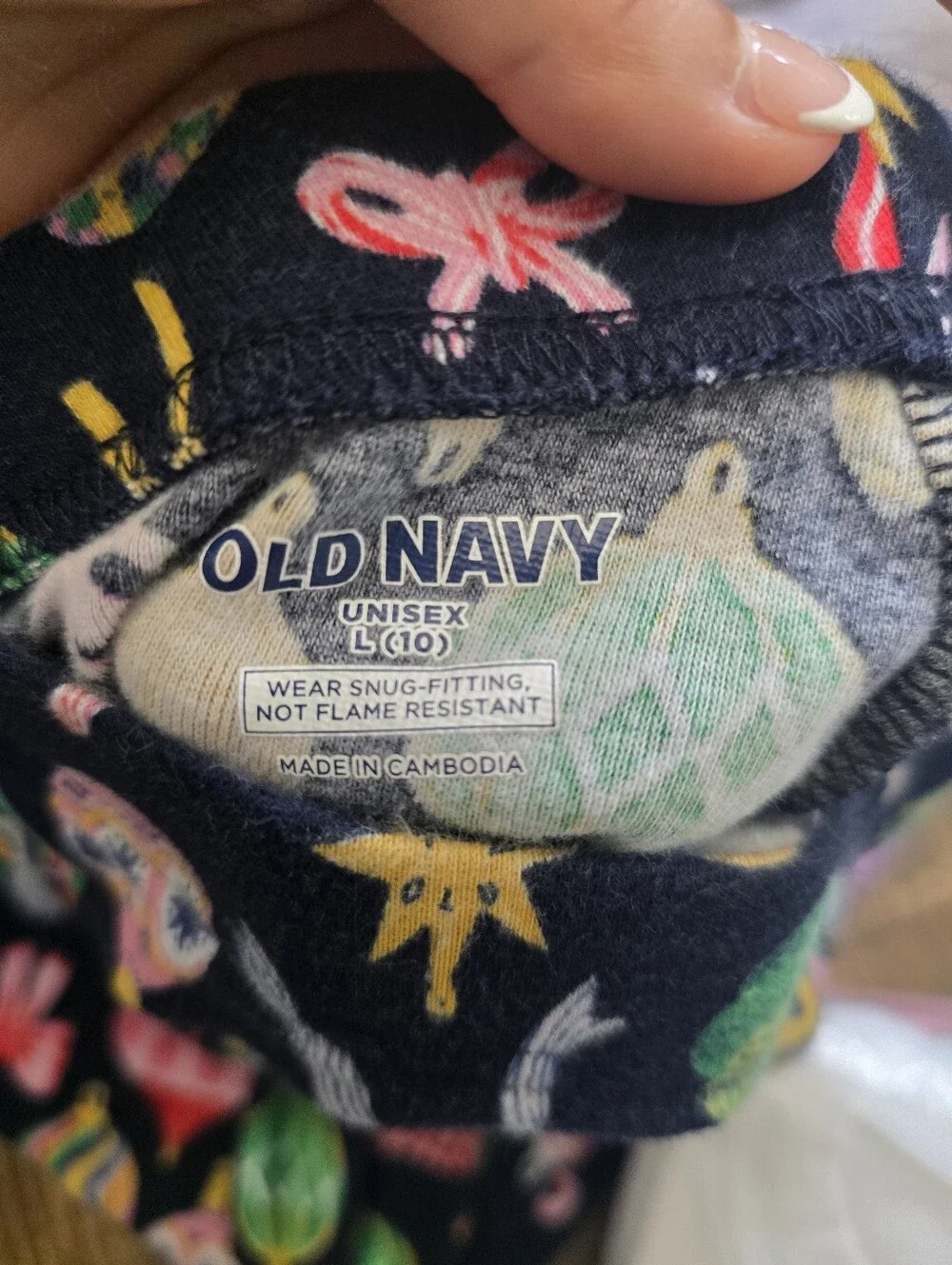 Old Navy Navy Kids Holiday Ornament Pajama Set